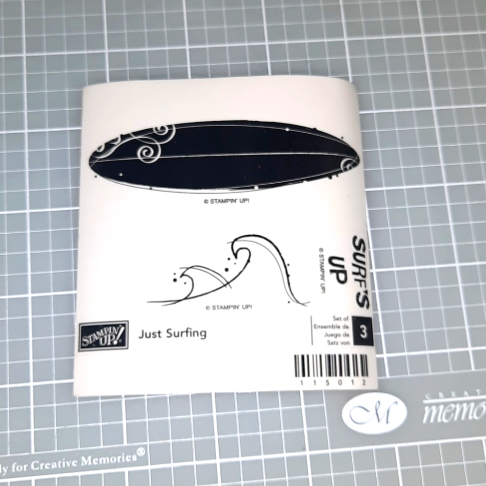 Just Surfing wood mounted rubber stamp